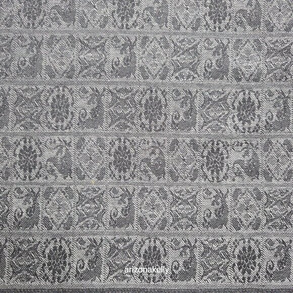 Talbots Wool Scarf Wrap Jacquard Lightweight Black & Grey - Picture 9 of 12